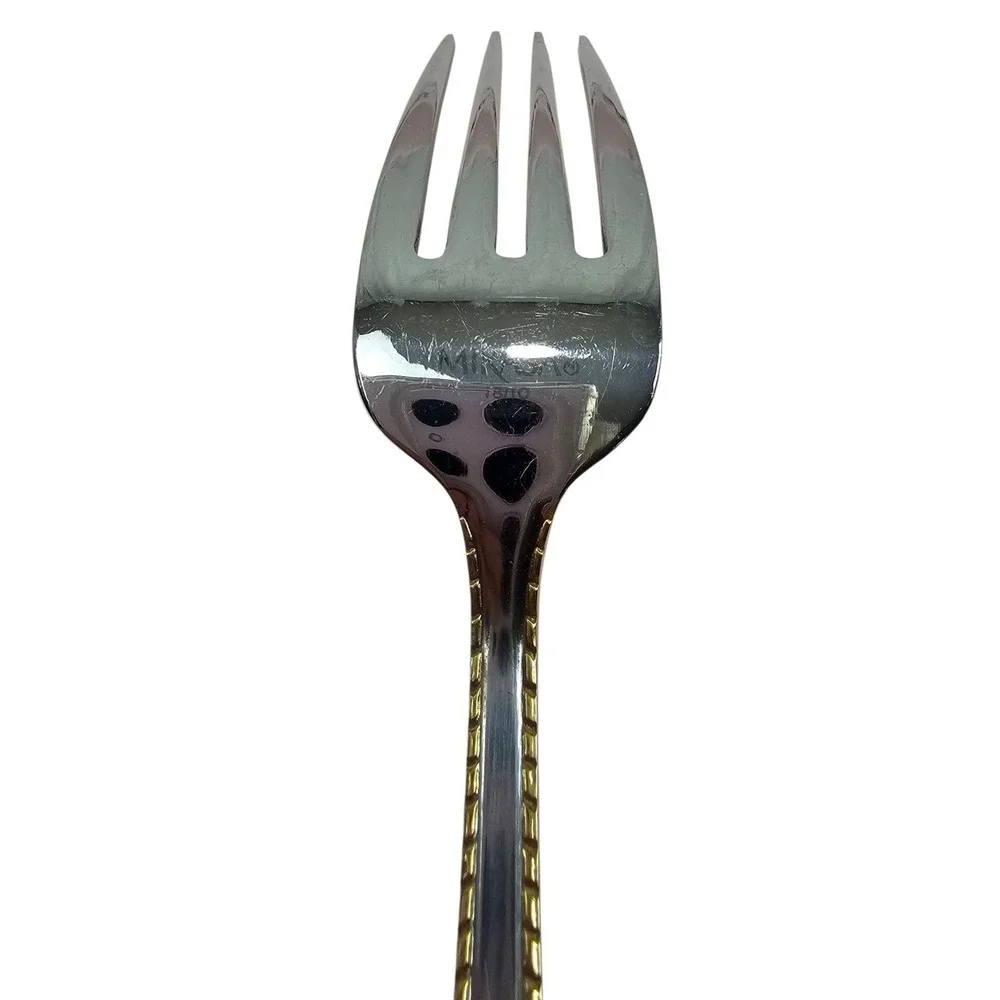 Mikasa Cameo 18/10 Stainless Steel Gold Accent‎ Flatware 4 Place Settings